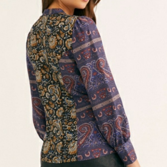 Antik Batik x Anthropologie Danika XS | 0/2 Black Blue Floral & Baroque Button - Picture 4 of 7